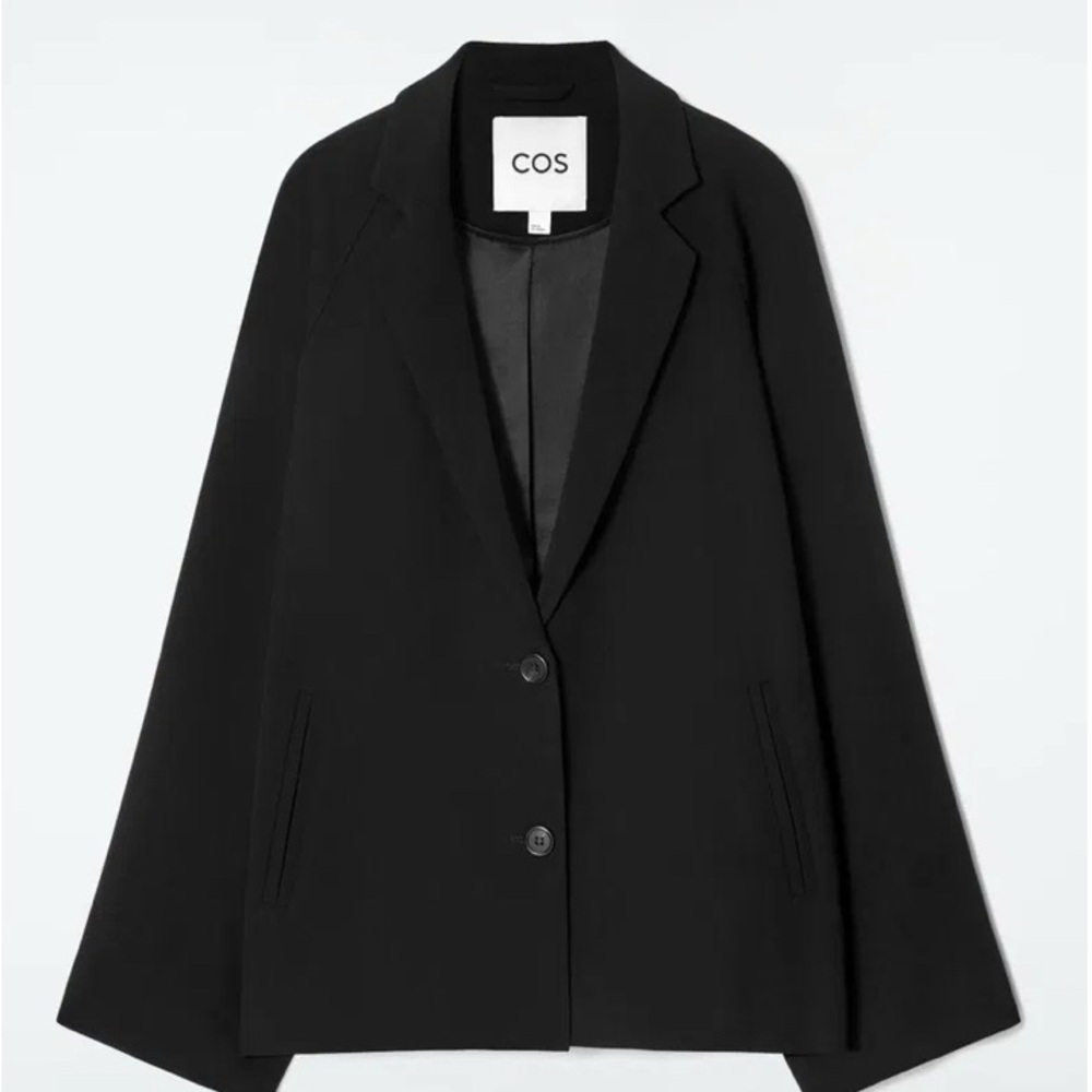 COS Women's Oversized Single Breasted Black Jacket size 14